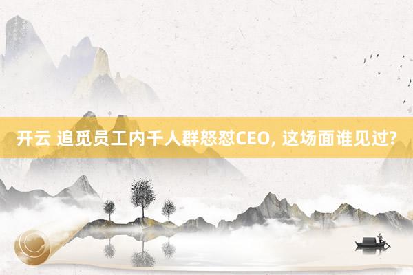 开云 追觅员工内千人群怒怼CEO, 这场面谁见过?