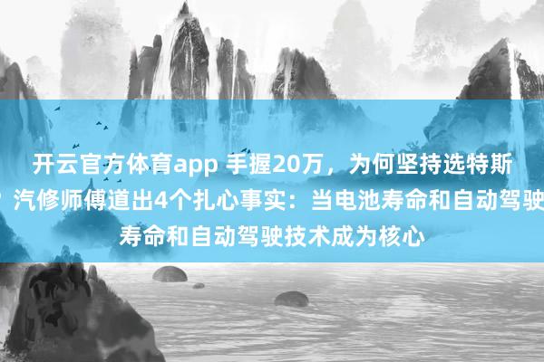 开云官方体育app 手握20万，为何坚持选特斯拉“基础款”？汽修师傅道出4个扎心事实：当电池寿命和自动驾驶技术成为核心