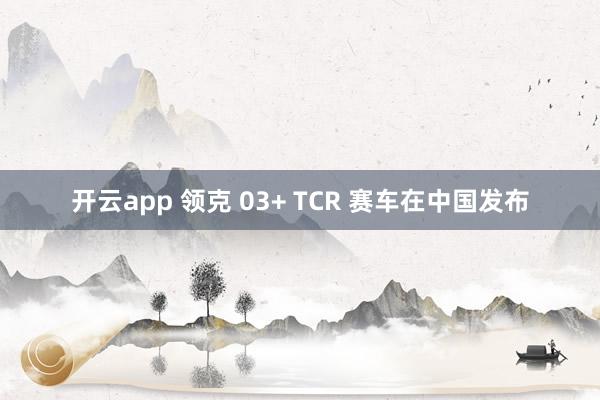 开云app 领克 03+ TCR 赛车在中国发布