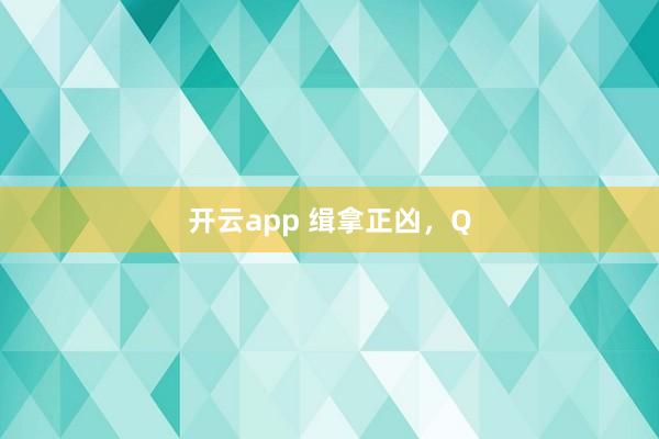 开云app 缉拿正凶，Q