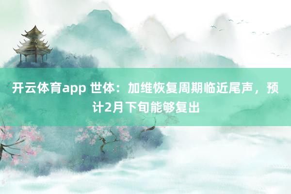 开云体育app 世体：加维恢复周期临近尾声，预计2月下旬能够复出
